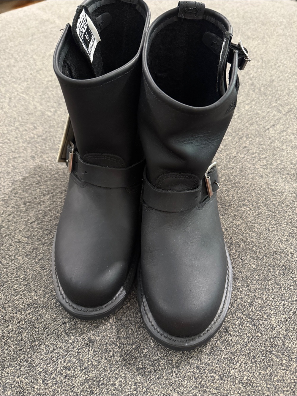 NWT Frye Black Leather Ankle Boots with Buckle Detail